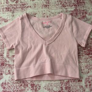 Pink Ribbed Kids Top